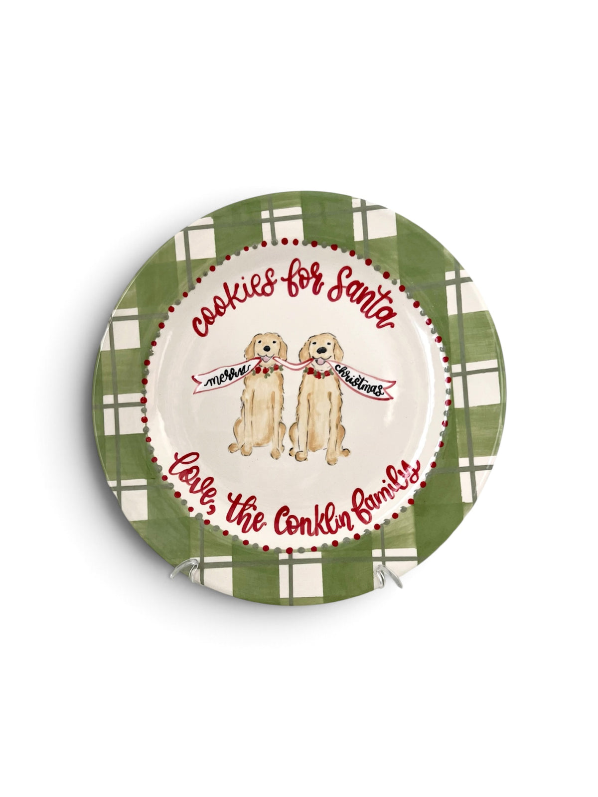 A Golden Christmas Santa Cookie Plate - 10”