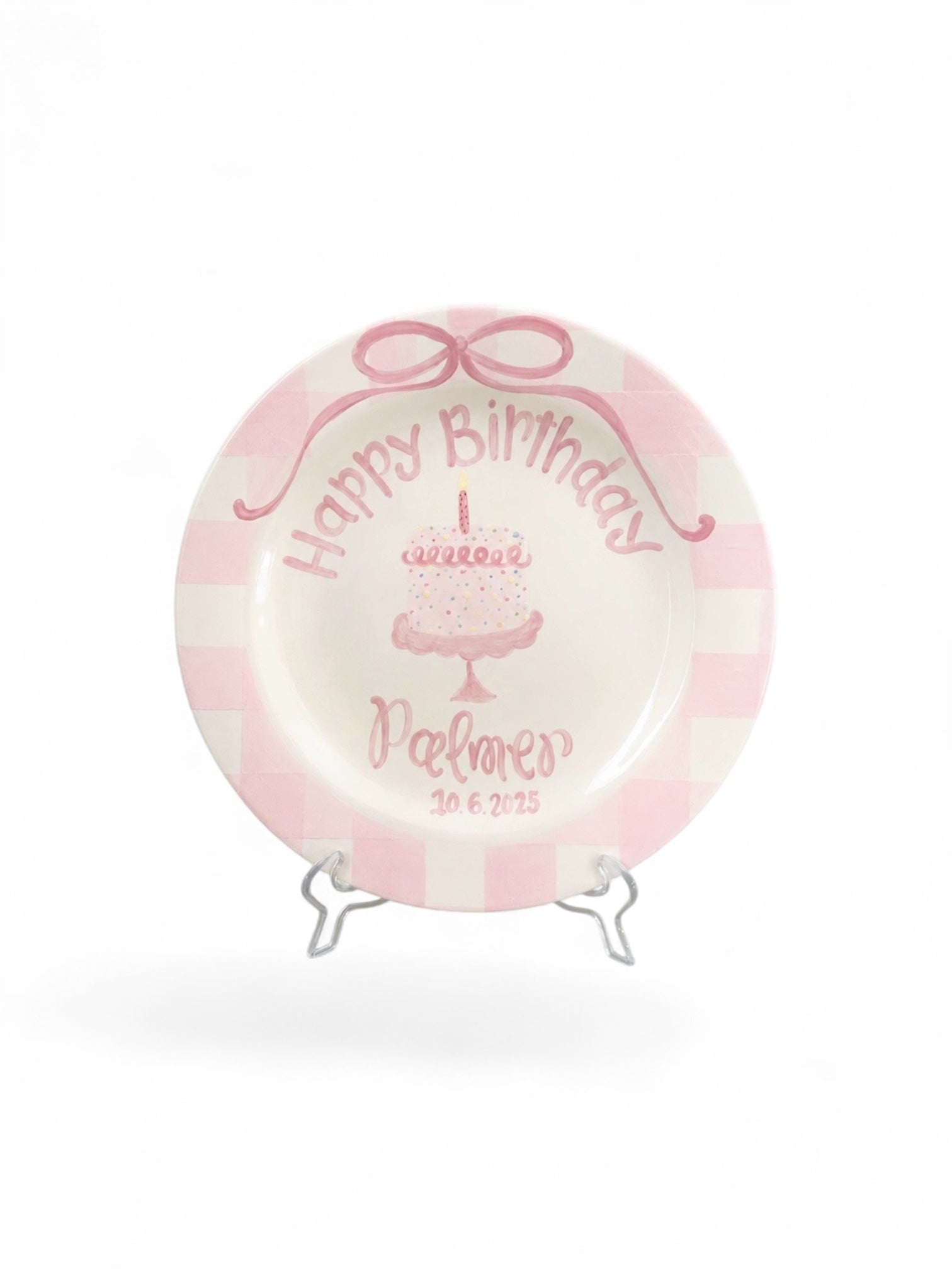 Sprinkled Pink Birthday Plate