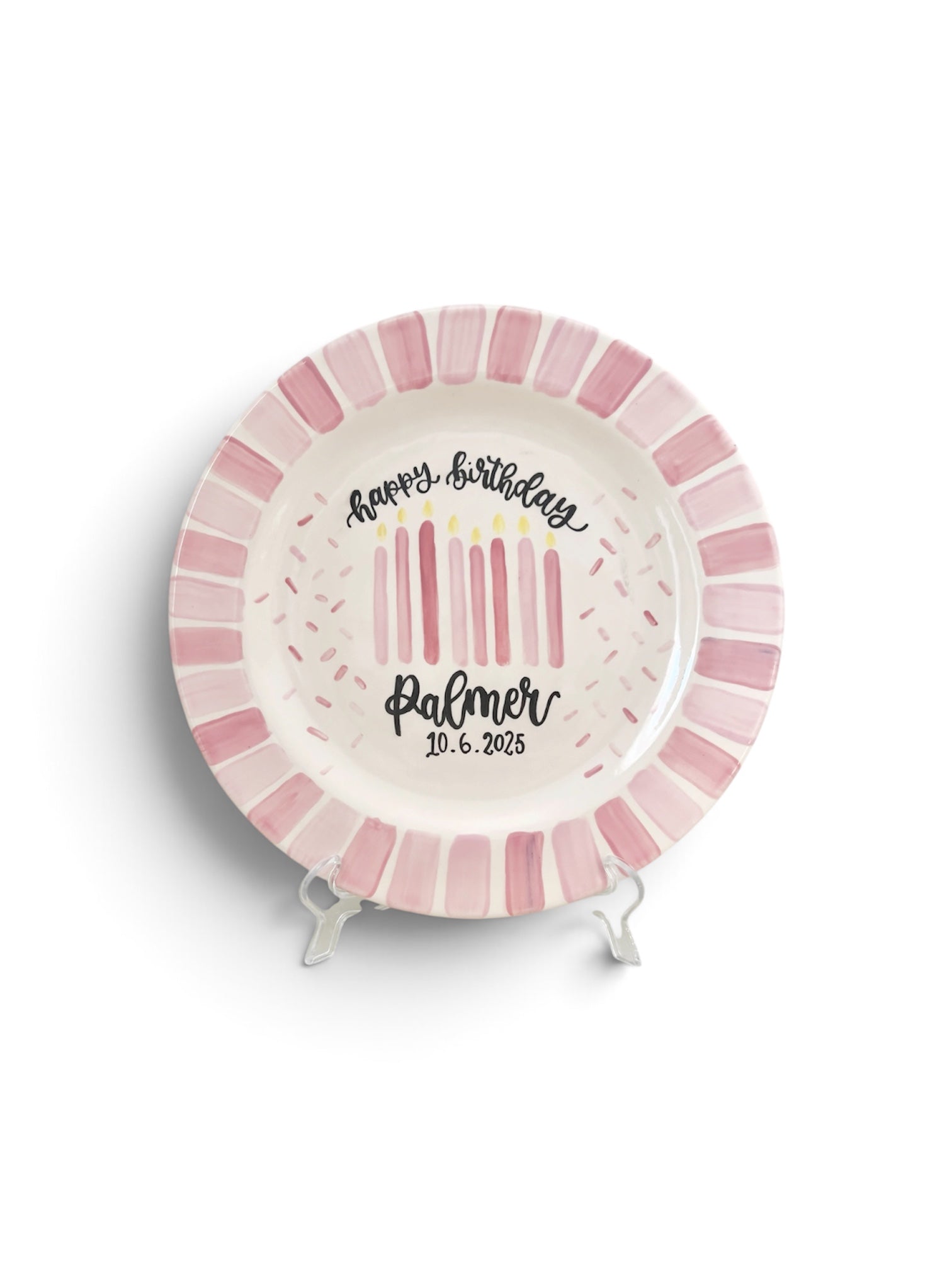 Sprinkled Pink Birthday Plate